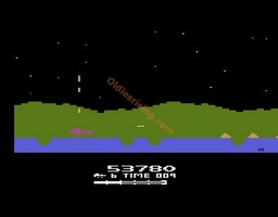 une photo d'Ã©cran de Moon Patrol sur Atari 2600